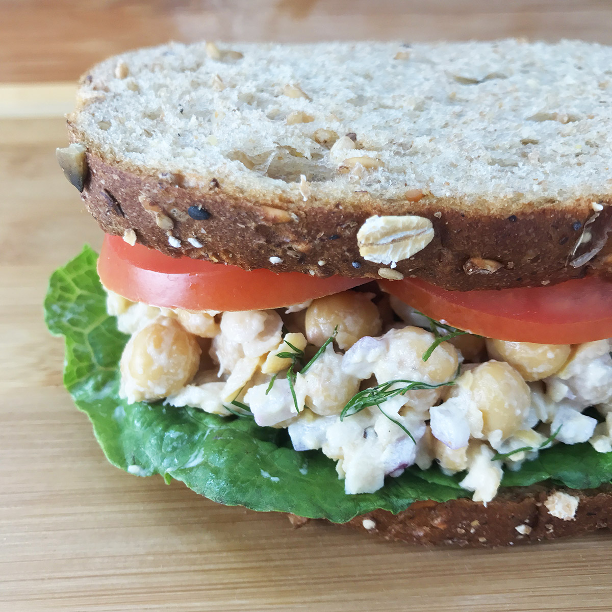 vegan chickpea salad sandwich