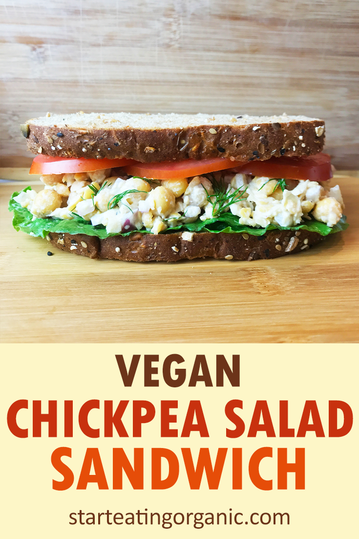 Vegan Chickpea Salad Sandwich. Completely Plant Based Recipe & Gluten Free. 