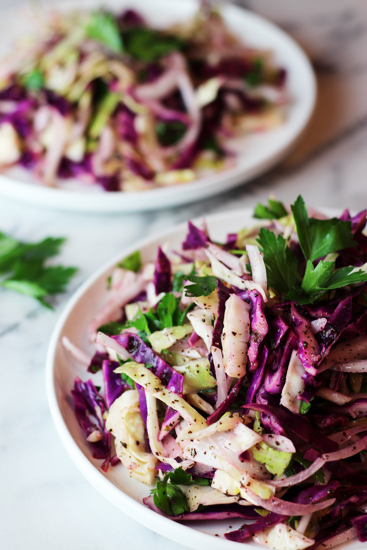 Easy Cabbage Salad with Garlic and Lemon - Maureen Abood